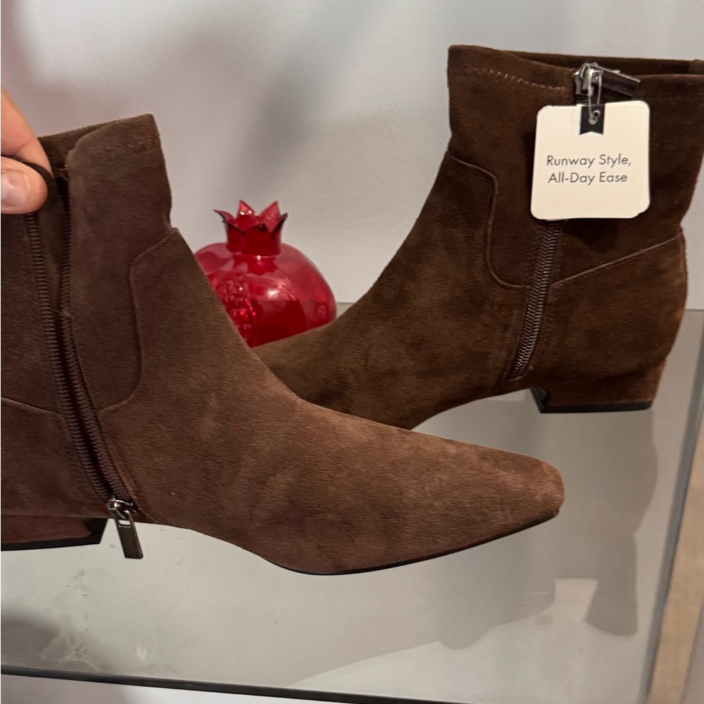 Jason Wu Pointy Toe Block Heel Genuine Leather Brown Suede Ankle Boots Dif sizes - Picture 11 of 15